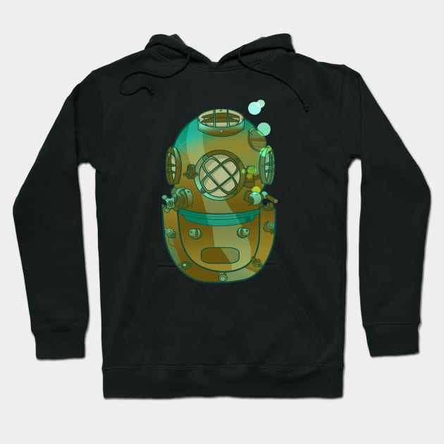 Scuba Helmet Hoodie by jennygormanart